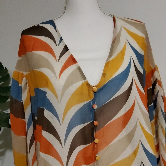 Hutch Multicolor Chevron Boho Blouse - Picture 3 of 9